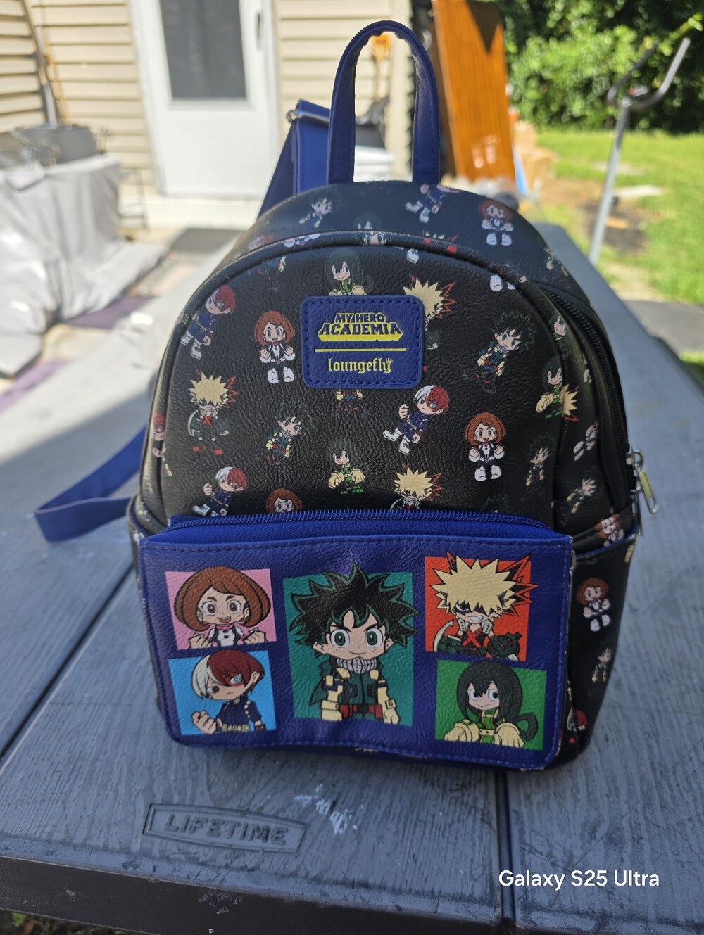 Loungefly My Hero Academia Womens Black and Blue Backpack